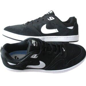 Nike Men's SB Alleyoop Classic Suede Mesh Shoes Black White Black Sizes NIB